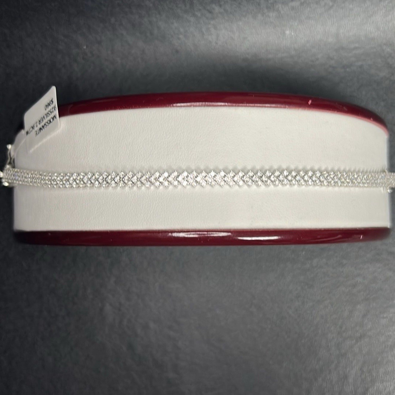 5mm 8in Genuine Moissanite Chevron Tennis Bracelet 2.9CTW~Retails$ 960.00