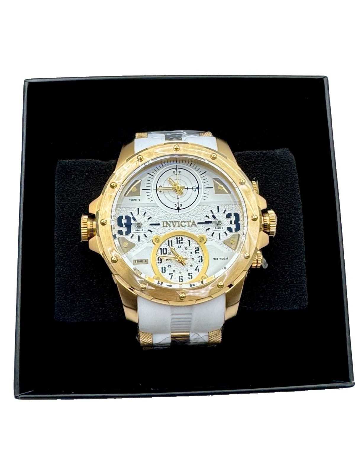 Invicta Coalition Forces Sniper 50218 50mm Gold White Watch NWT Box