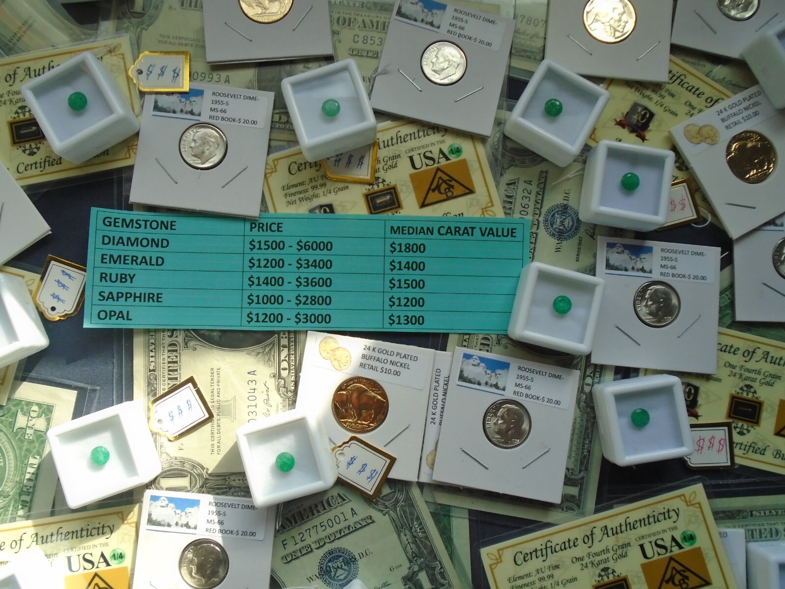 Estate lot Sale US Coins ~ SILVER~GOLD, COINS, EMERALDS- 5 PC. LOTS-INVEST NOW