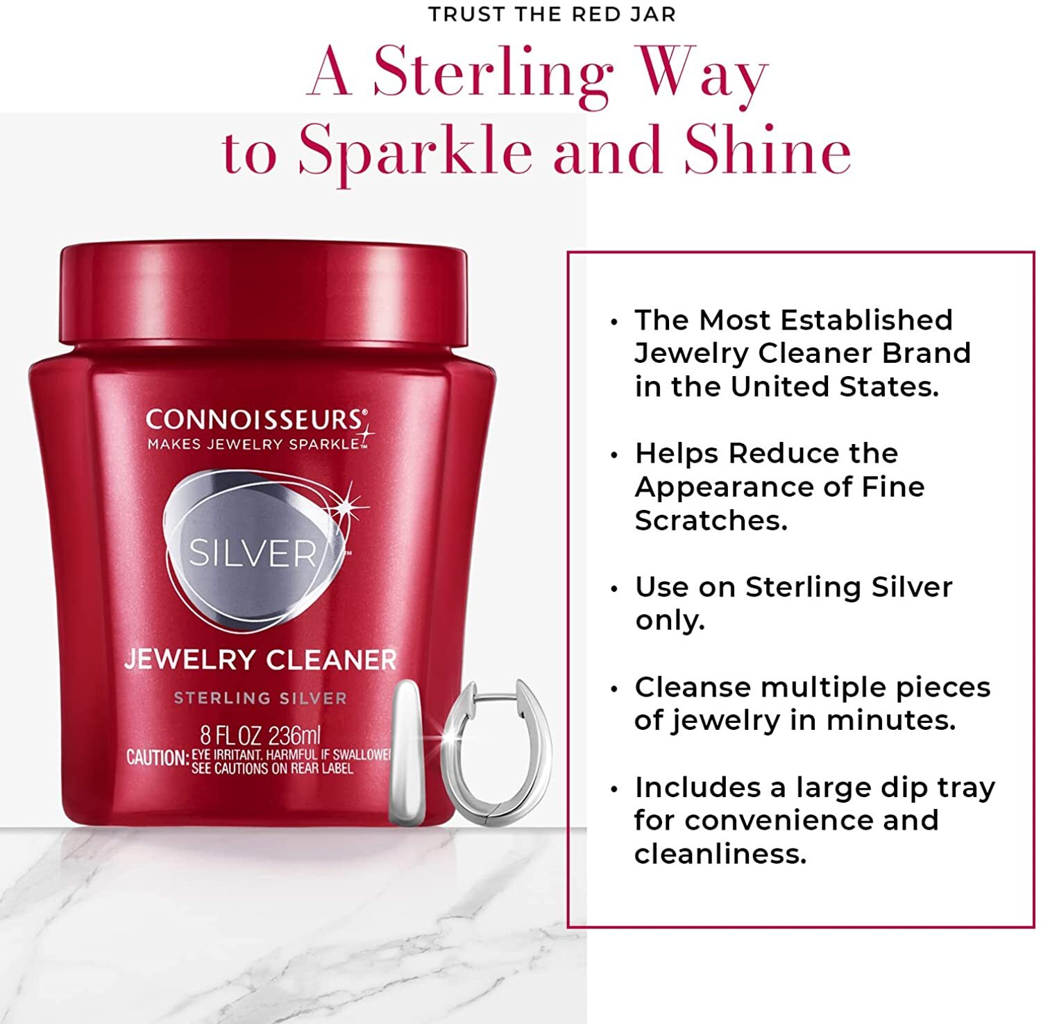 CONNOISSEURS Sterling Silver Jewelry Tarnish Cleaner Silver Cleaning Solution