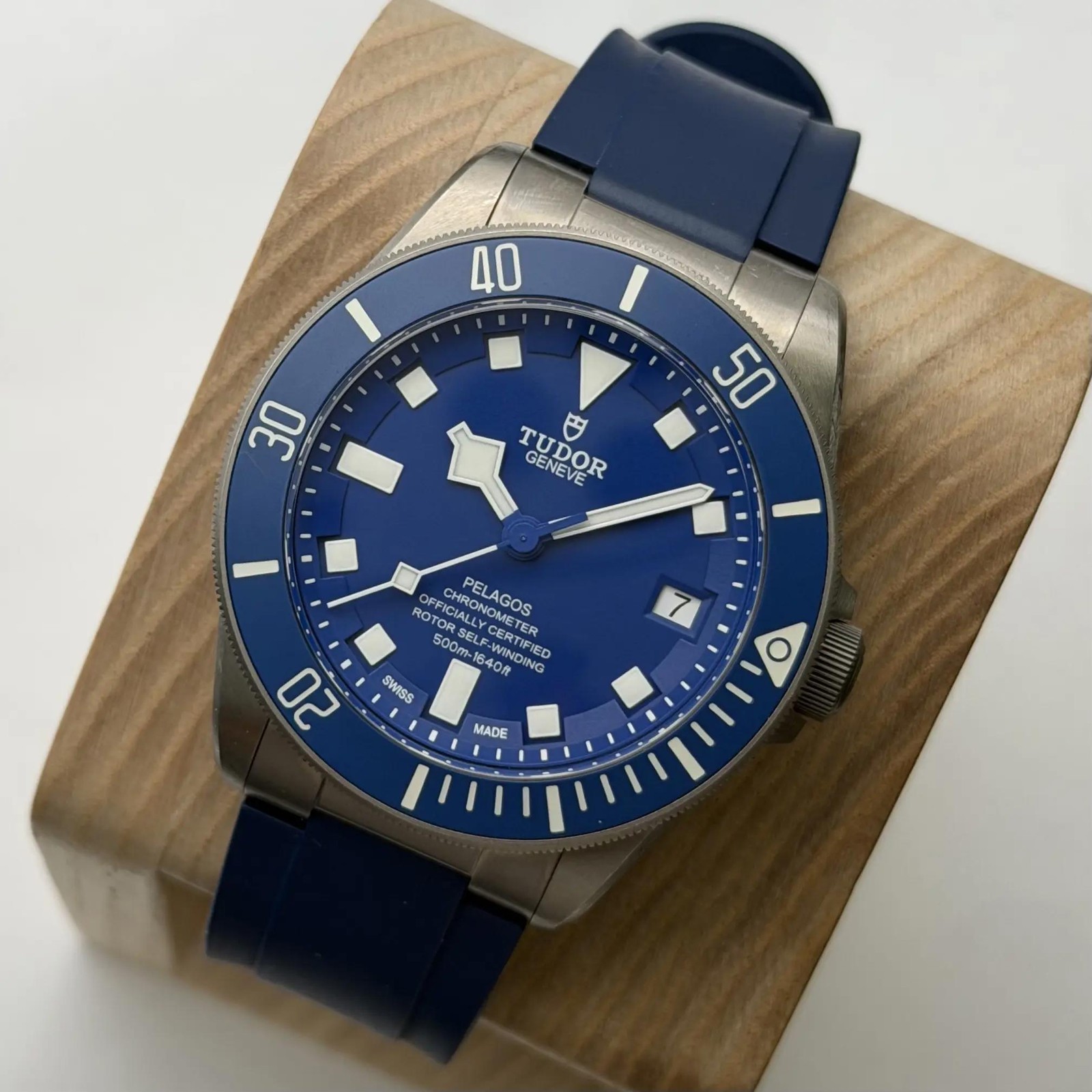 Tudor Pelagos 42MM 25600TB Titanium Blue Dial Rubber Strap Watch