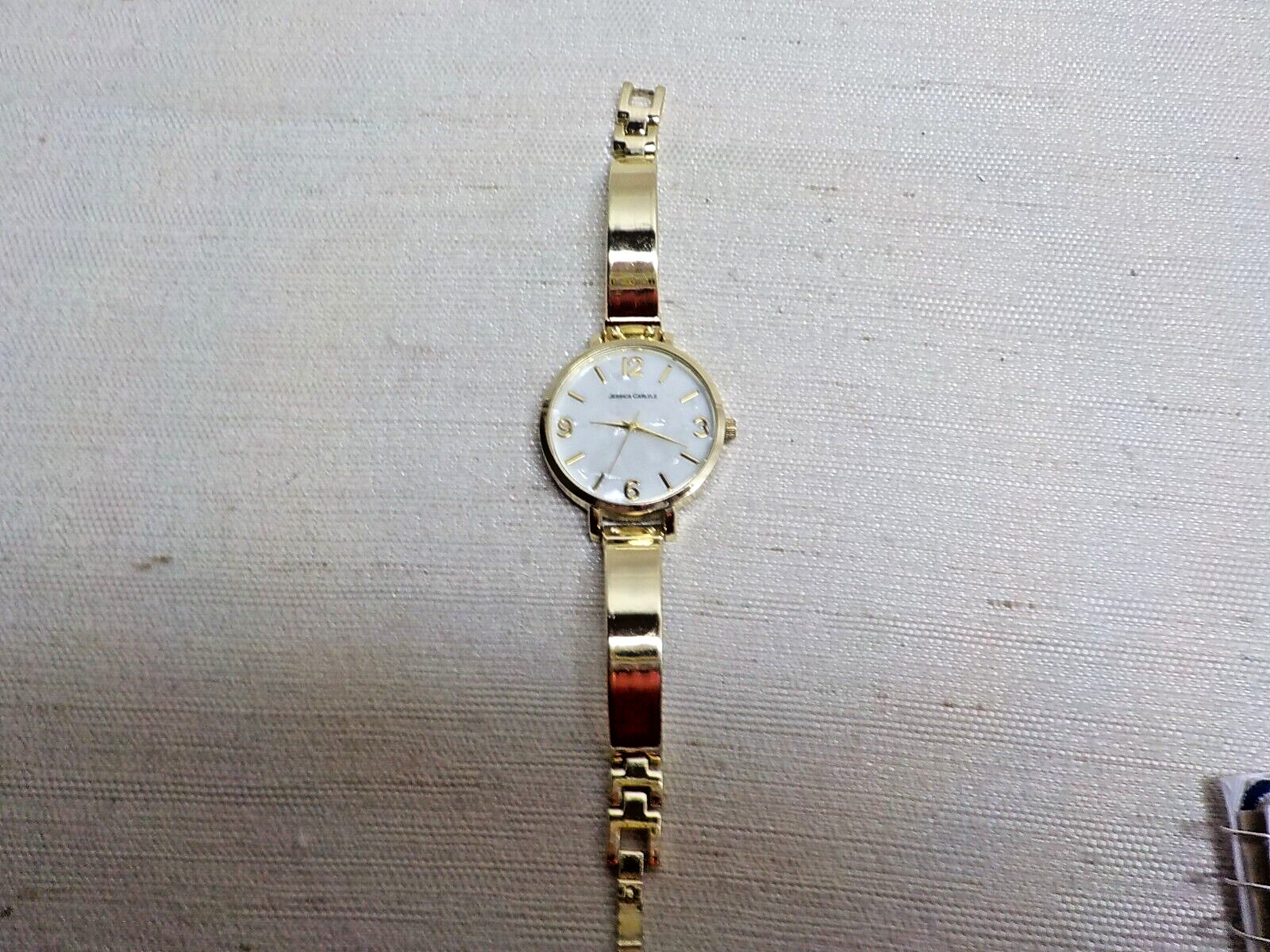 #1417 Jessica Carlyle Goldtone Women’s Watch Mother Of Pearl Face QuartzMovement