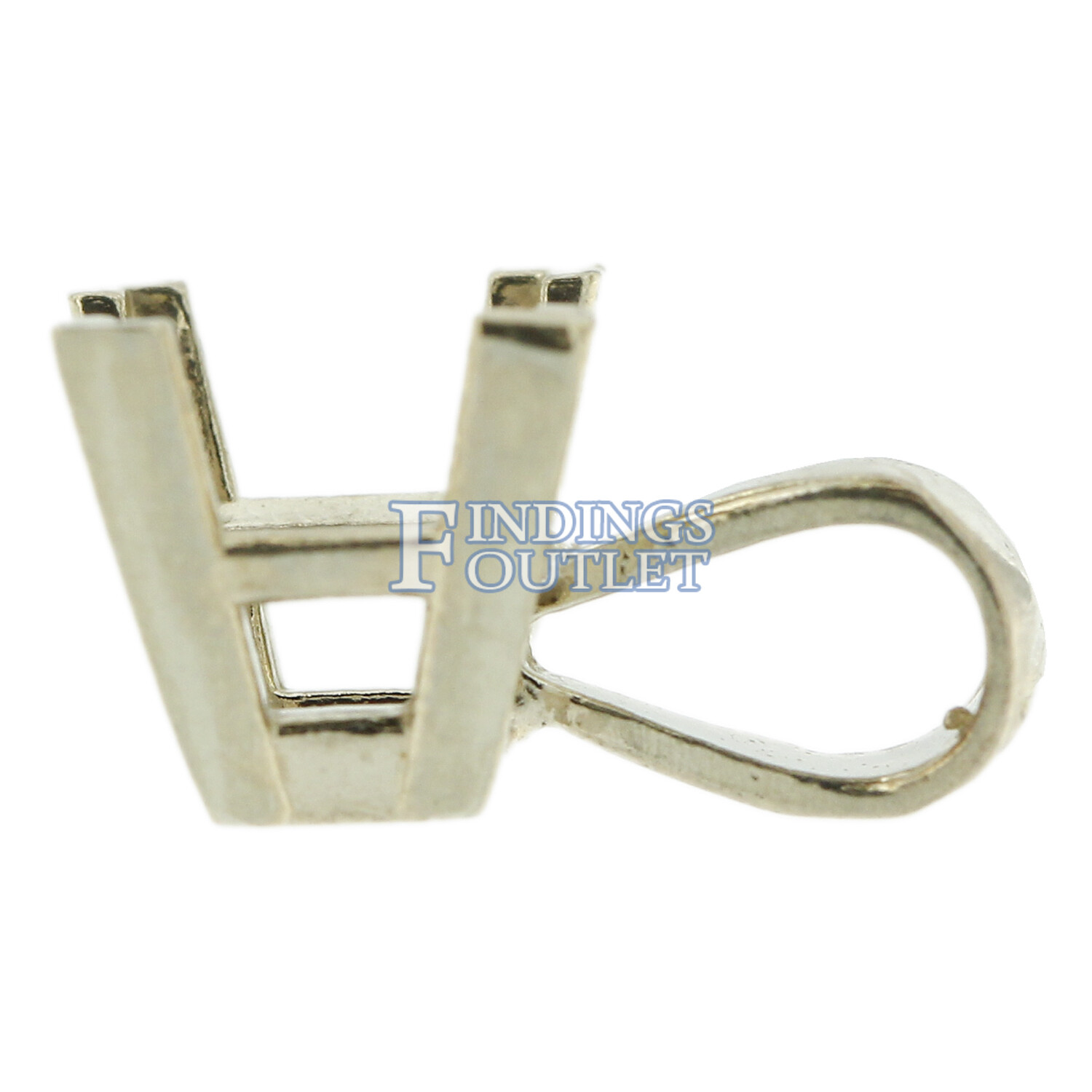 14K White Gold V-End Princess Pendant Setting Mounting 0.40ct – 3.00ct US SELLER