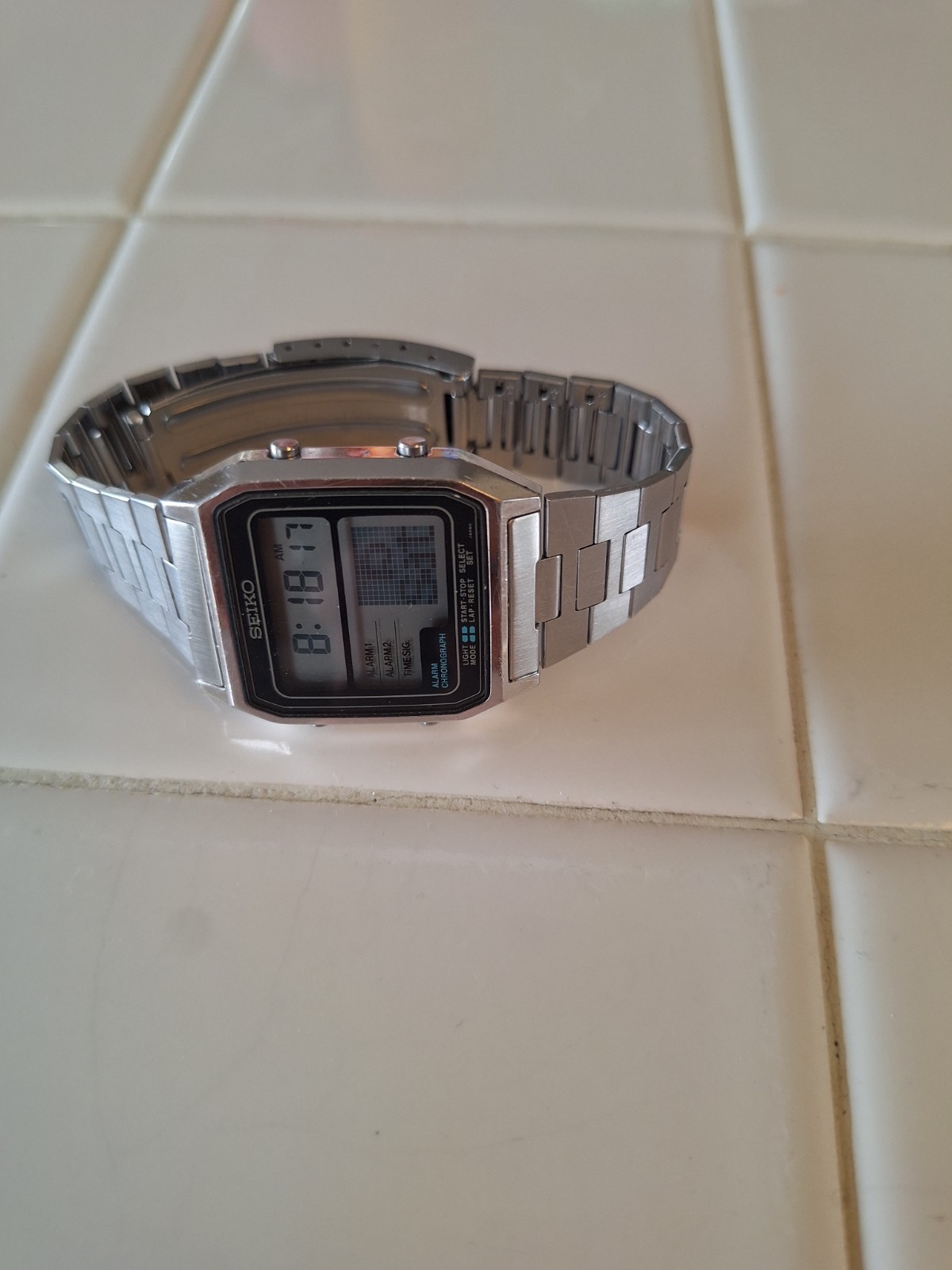 Vintage Rare 1981 Seiko D138-4010 Running Man Mens Watch Nice!!!