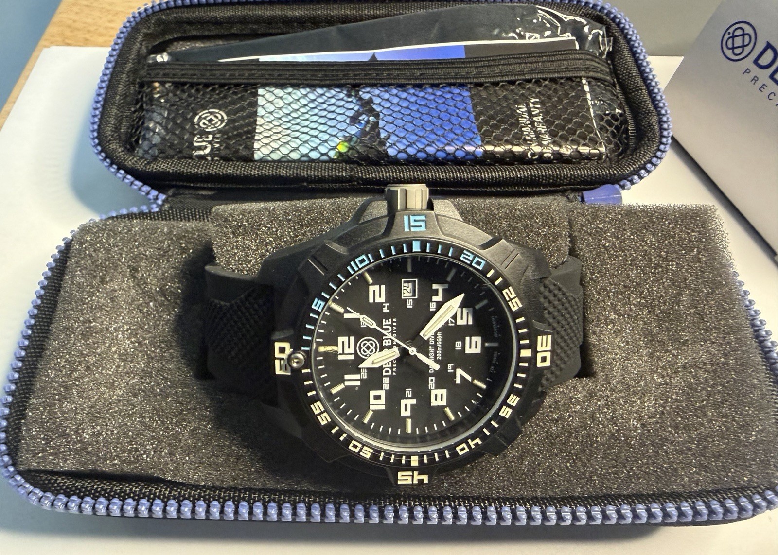 Deep Blue Precision Diver Day Night Diver PC, 200m/660ft Quartz Swiss Movement