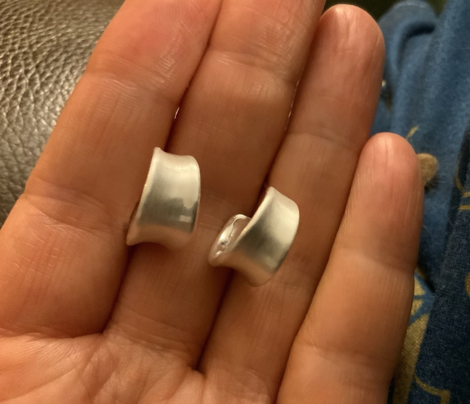 Sundance Molten Silver Hoop Earrings Boho Matte Brushed Minimalist Stud Catalog