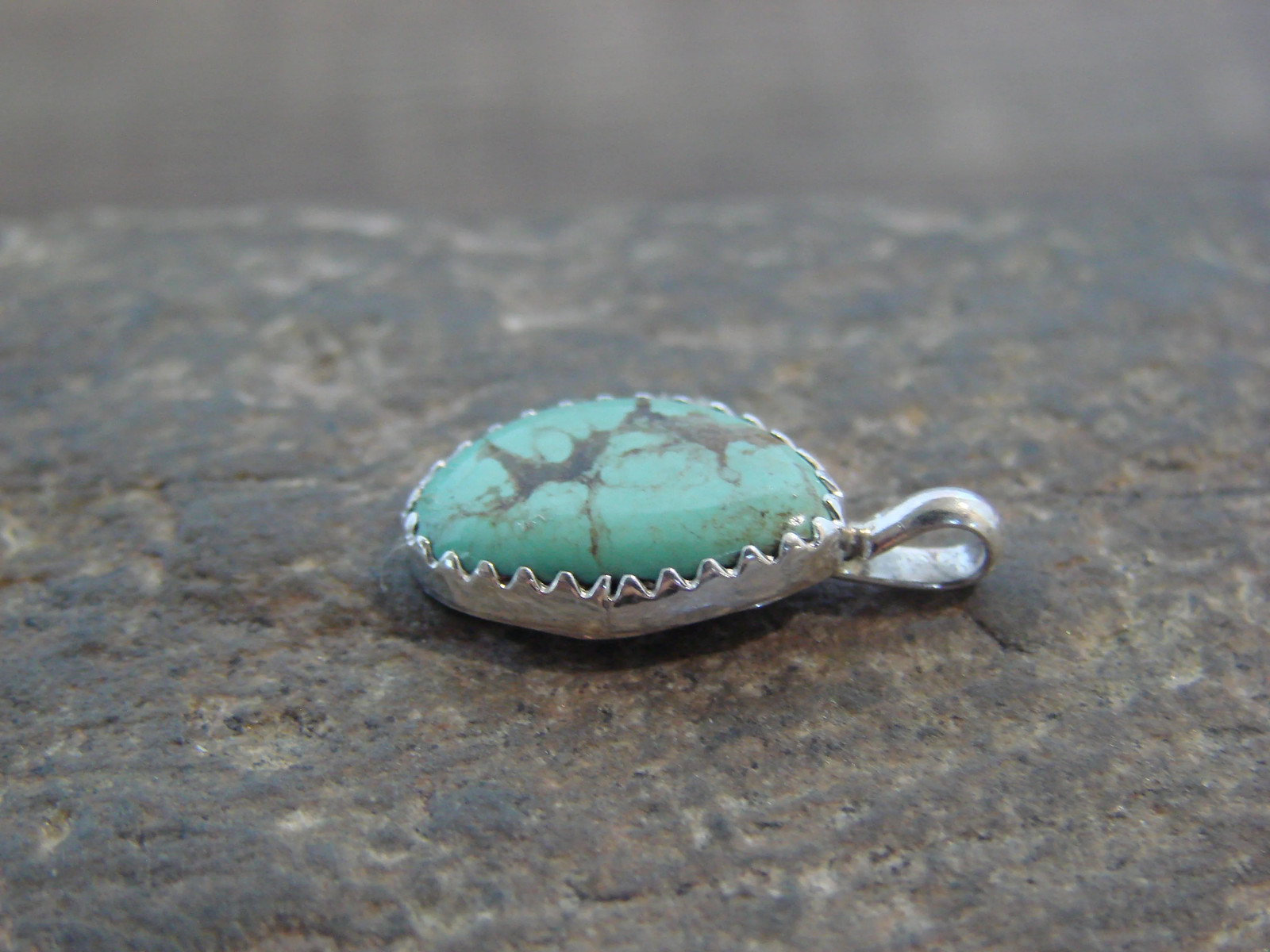 Native American Sterling Silver & Turquoise Pendant – Yazzie