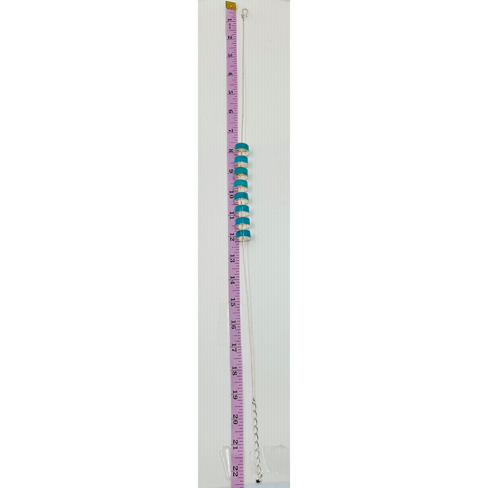 Jay King Desert Rose Trade Turquoise Sterling Silver Cylinder Bead Necklace *see