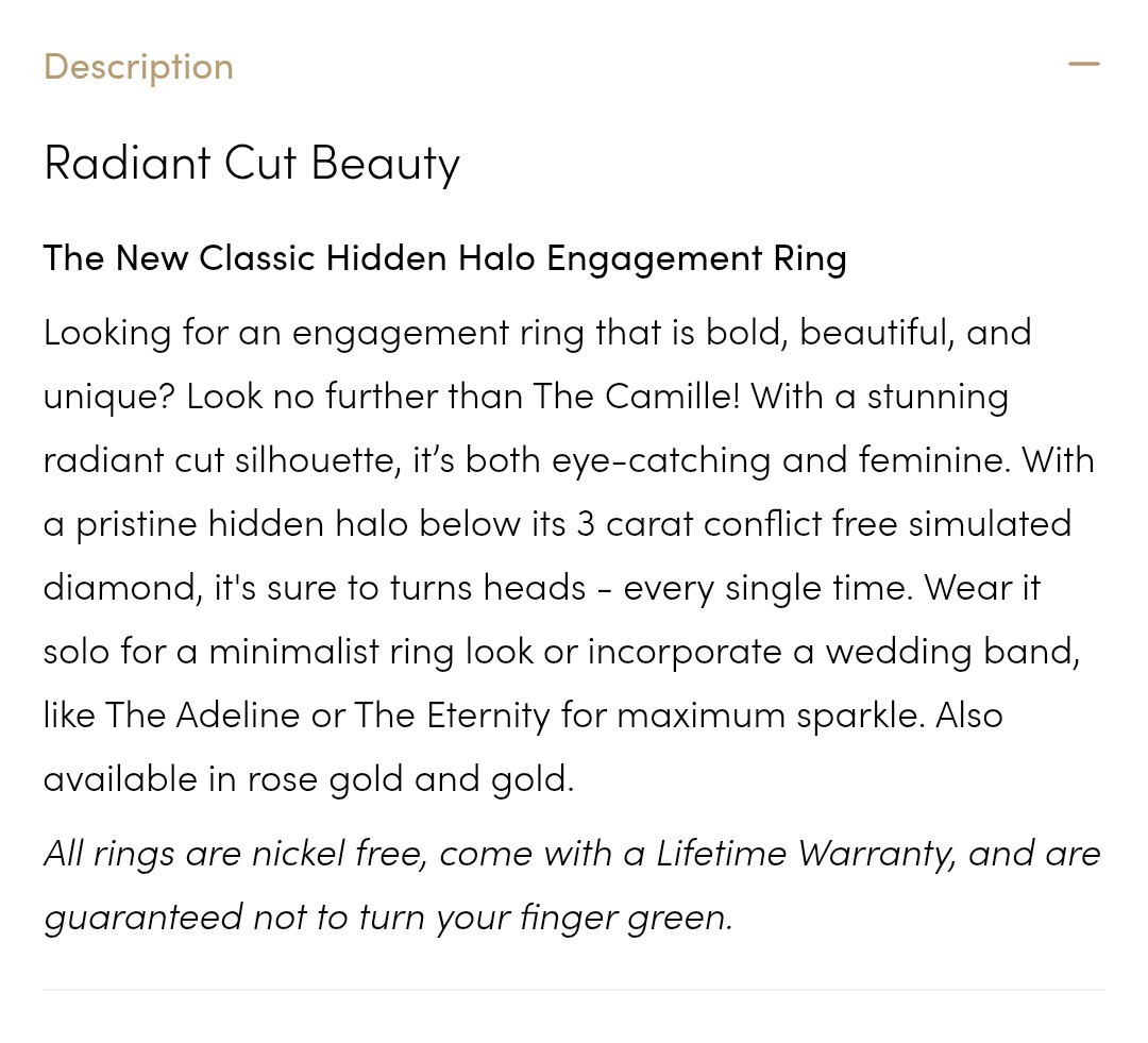Modern Gents The Camille 3ct Radiant Cut SIMULATED Diamond Size 10