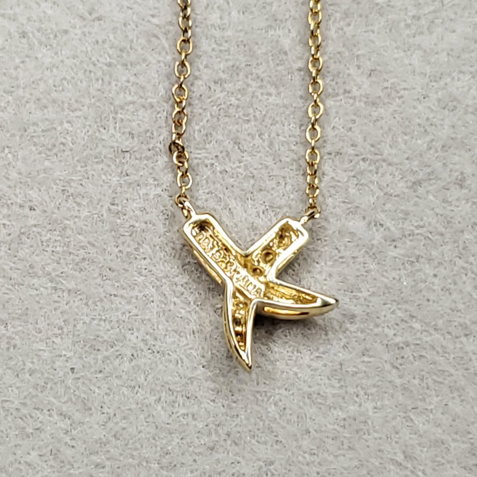 DBJ Sterling Silver X Kiss Necklace Dainty Victoria Townsend 18kt GP 18″