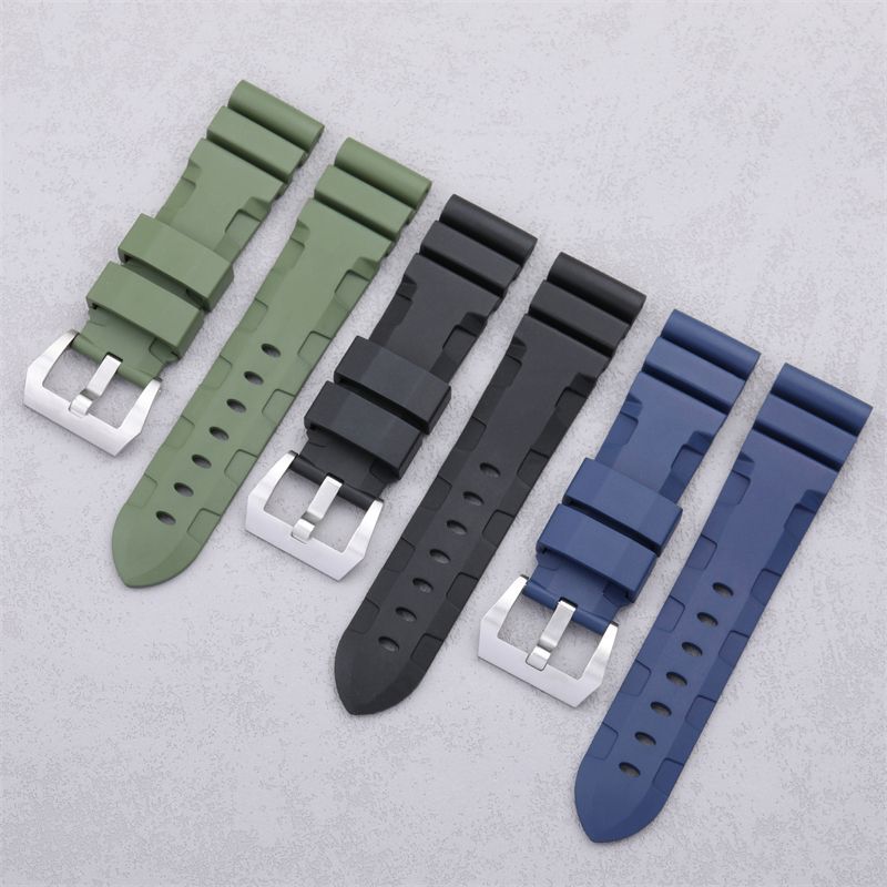 22mm 24mm FKM Rubber Watch Strap Fits Panerai Luminor Submersible Marina