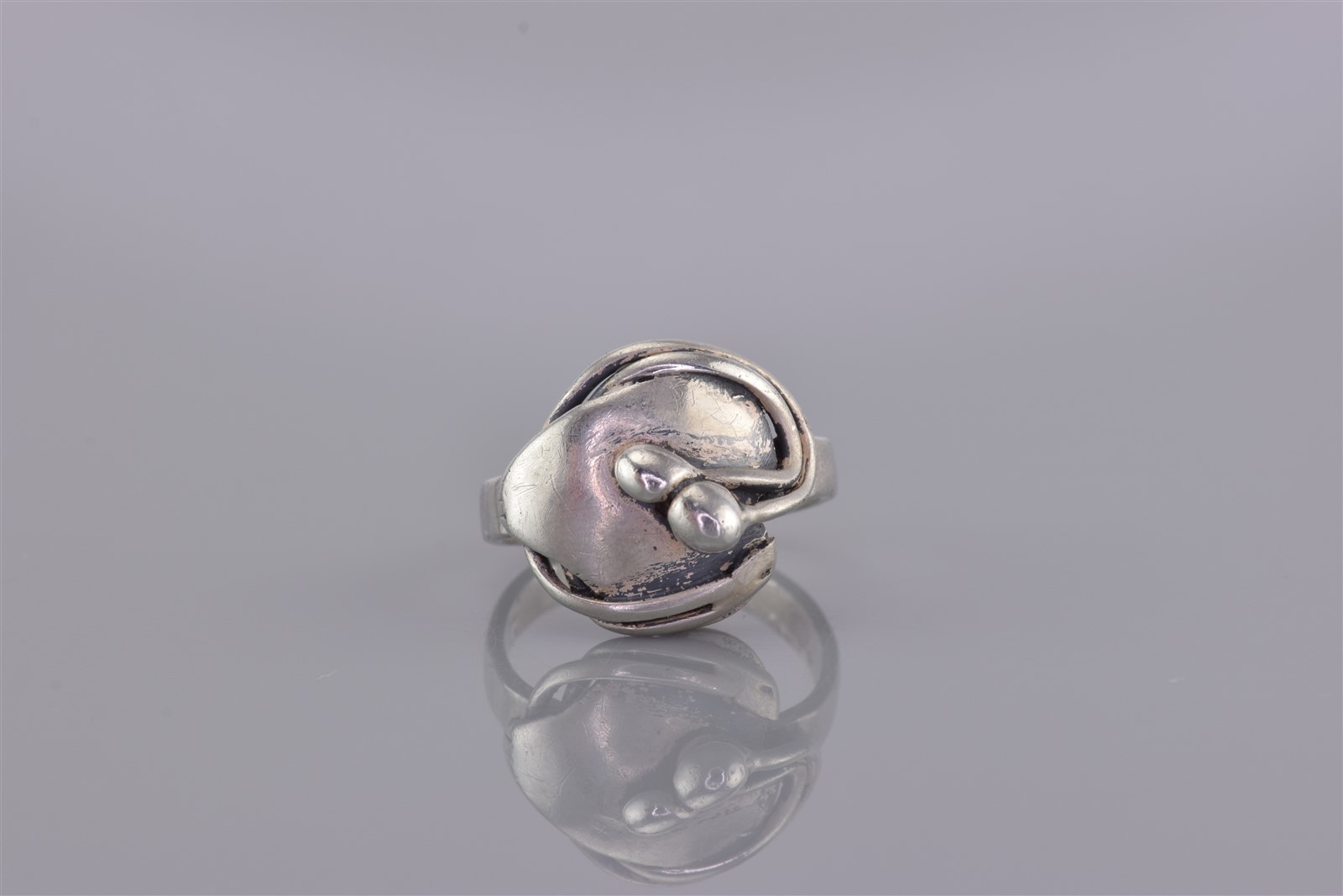 Vintage Sterling Silver 14mm Wrap Around Beaded Band Ring 925 Sz: 4