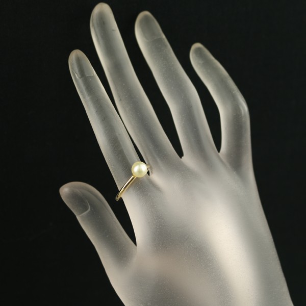 Auth TASAKI Ring Akoya Pearl 6.4mm US6-6.25 18K 750 Yellow Gold