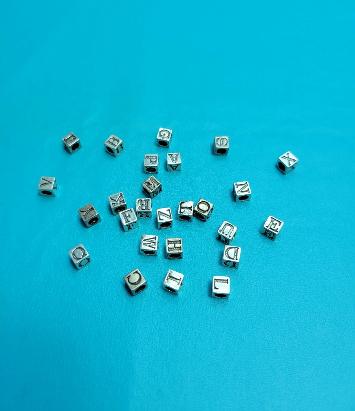 3D Initial Alphabet Blocks A-Z 925 Sterling Silver Pendant Bracelet Necklace