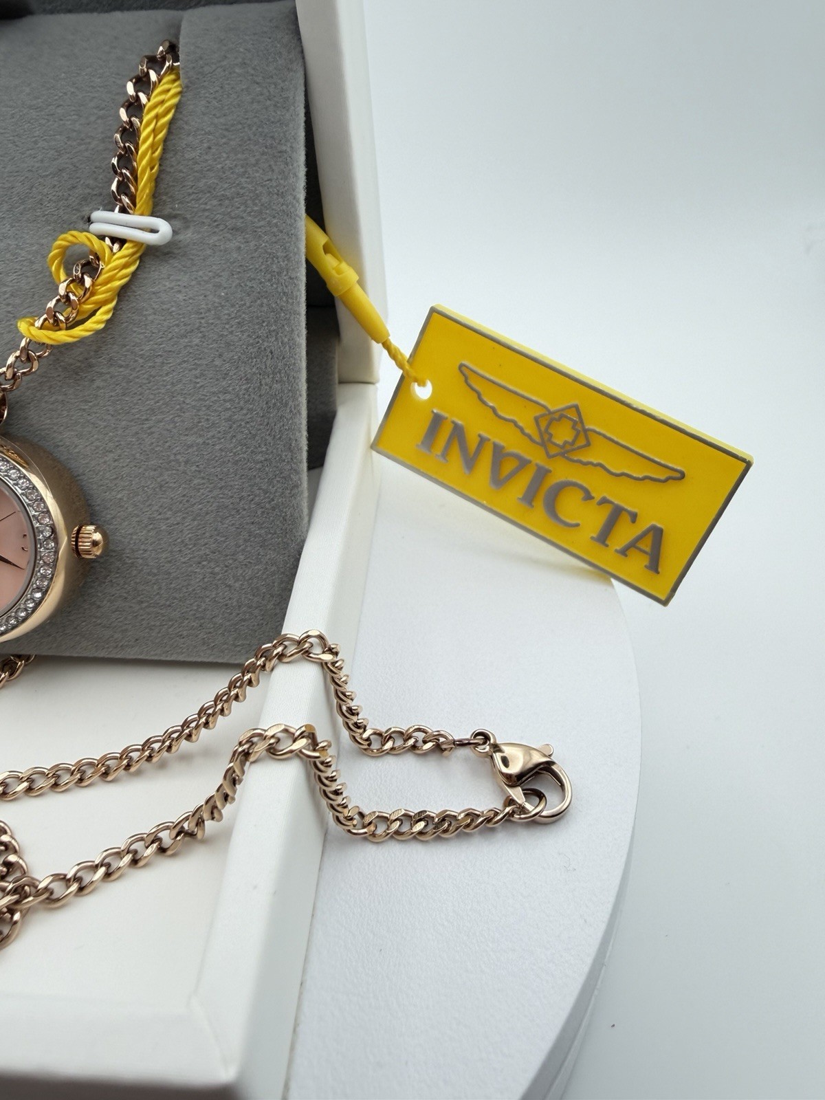 49933-Invicta Mini Angel Necklace Watch With Mother Of Pearl. Rose Gold. 22.5mm