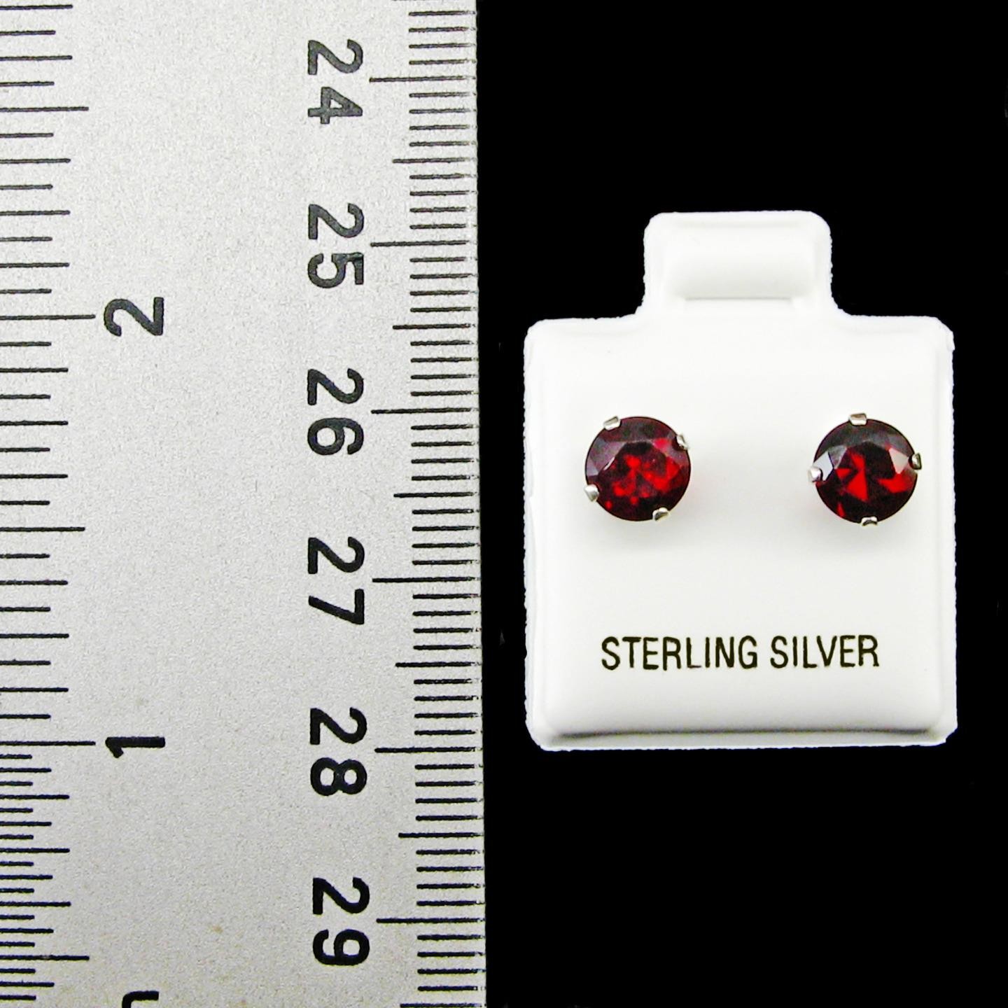 6mm Birthstone Earrings – Round CZ – SOLID Sterling Silver Settings