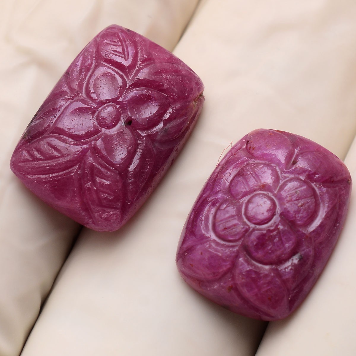 2 Pcs Natural Ruby Untreated Rare Moghul Carved Exclusive Loose Gemstones Lot