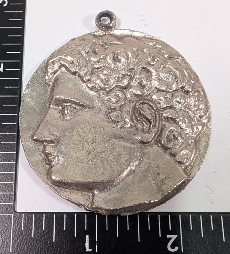 Hercule Hercules Pendant Charm Vintage Silver Tone Greek Mythology for Necklace
