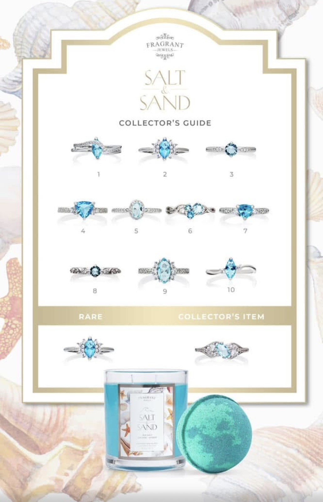 Fragrant Jewels salt and sand Ring Size 7 LIGHT BLUE