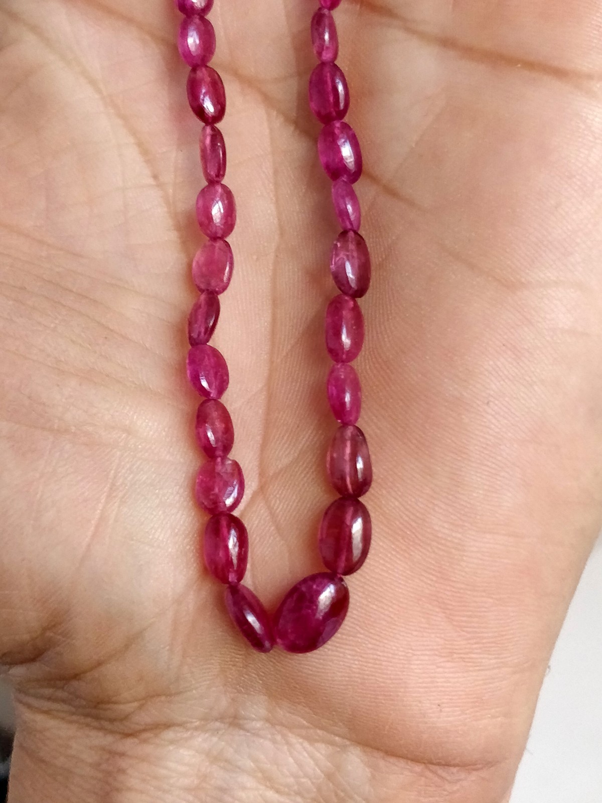 Rubellite Tourmaline Oval nuggets 5 – 8 mm Pebble Beads 16″ loose strand