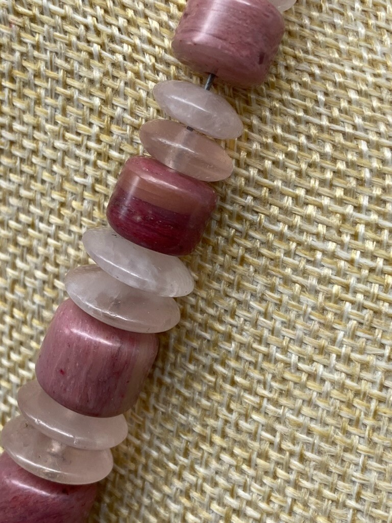 Jay King DTR Mine Finds Necklace & Earrings Pink Rondellelle .925 Graduated 19″