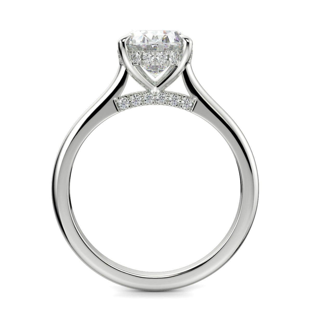 1.15 Ct Oval Cut Diamond Engagement Ring VS2 E White Gold 14k