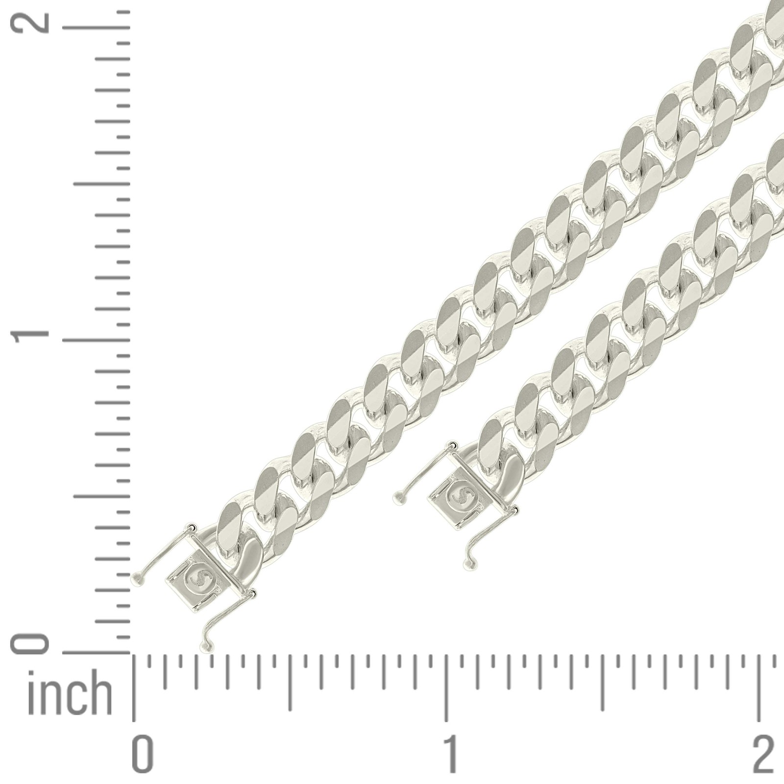 925 Sterling Silver Box Clasp Plain 11.8mm Solid Miami Cuban Chain | 20″ to 26″