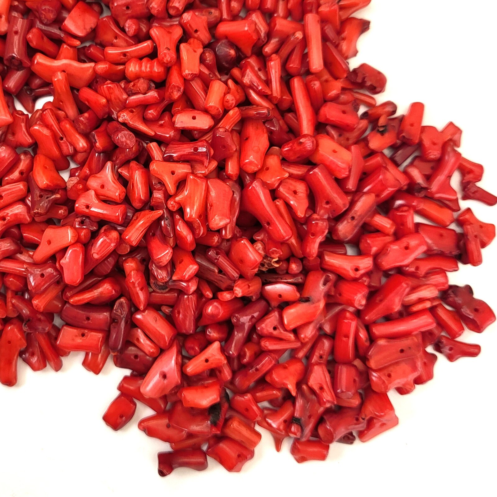 Red Coral Bamboo Small Branch Stick Loose Spacer Beads 1/2 LB Jewelry 6-15mm