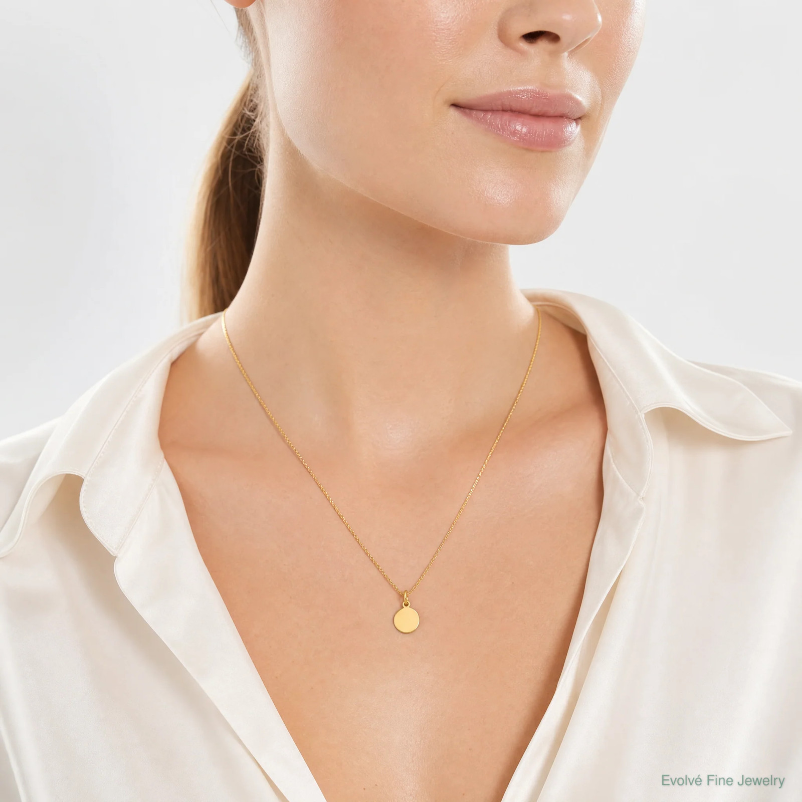 10K / 14K Yellow Gold Plain .013 Gauge Circular Engravable Disc Charm