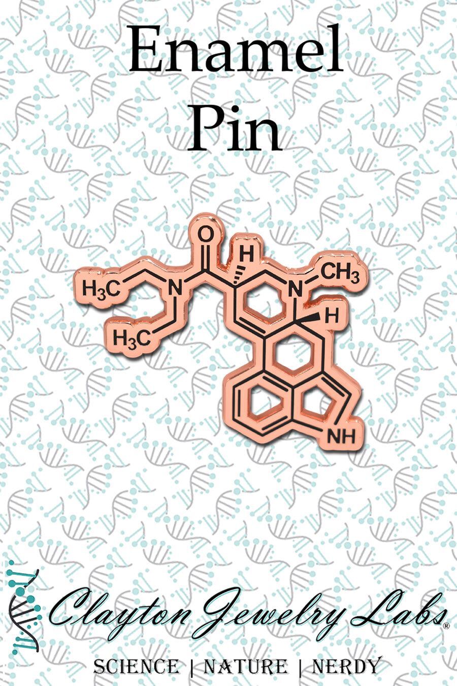 LSD Lysergic Acid Diethylamide Molecule Hard Enamel Pin
