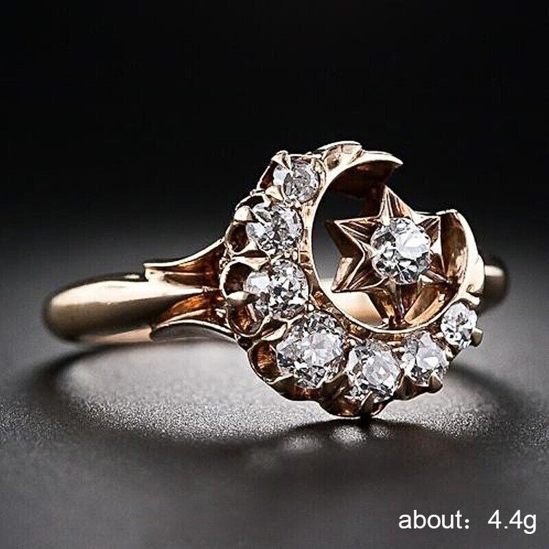 14K Gold Plated Iconic Retro Vintage Style Ring 2 Ct CZ Valentine Gifts Ring