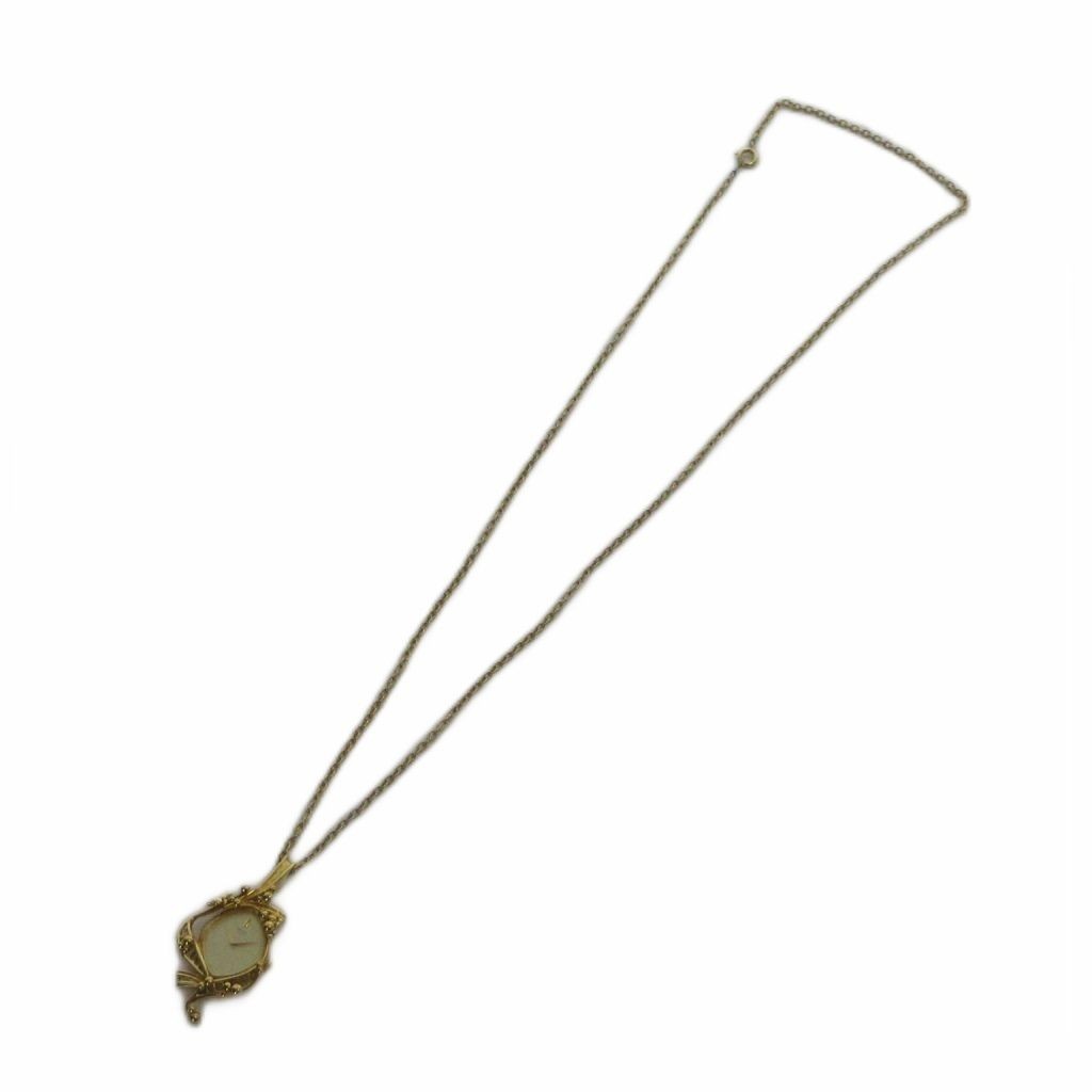 SEIKO 1400 6970 pendant watch quartz necklace logo gold color GY11 MQ
