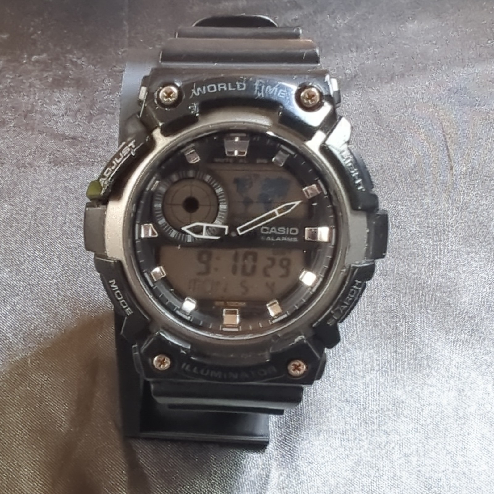 Casio AEQ-200W World Time Illuminator Analog Digital Black Men’s Wristwatch