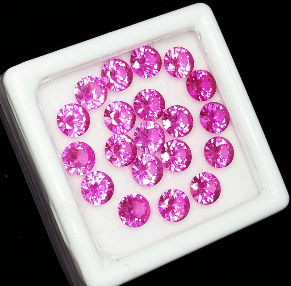 Natural Pink Sapphire Loose Gemstone 6×6 MM 20 Pcs Lot Untreated Round Cut Gem