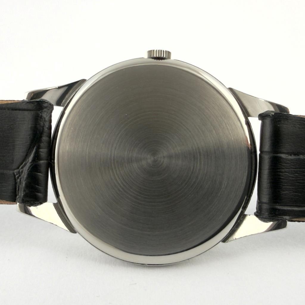 SWISS FINE GIRARD PERREGAUX LONG FANCY LUGS BOLD BLACK DIAL MANUAL WIND VINTAGE