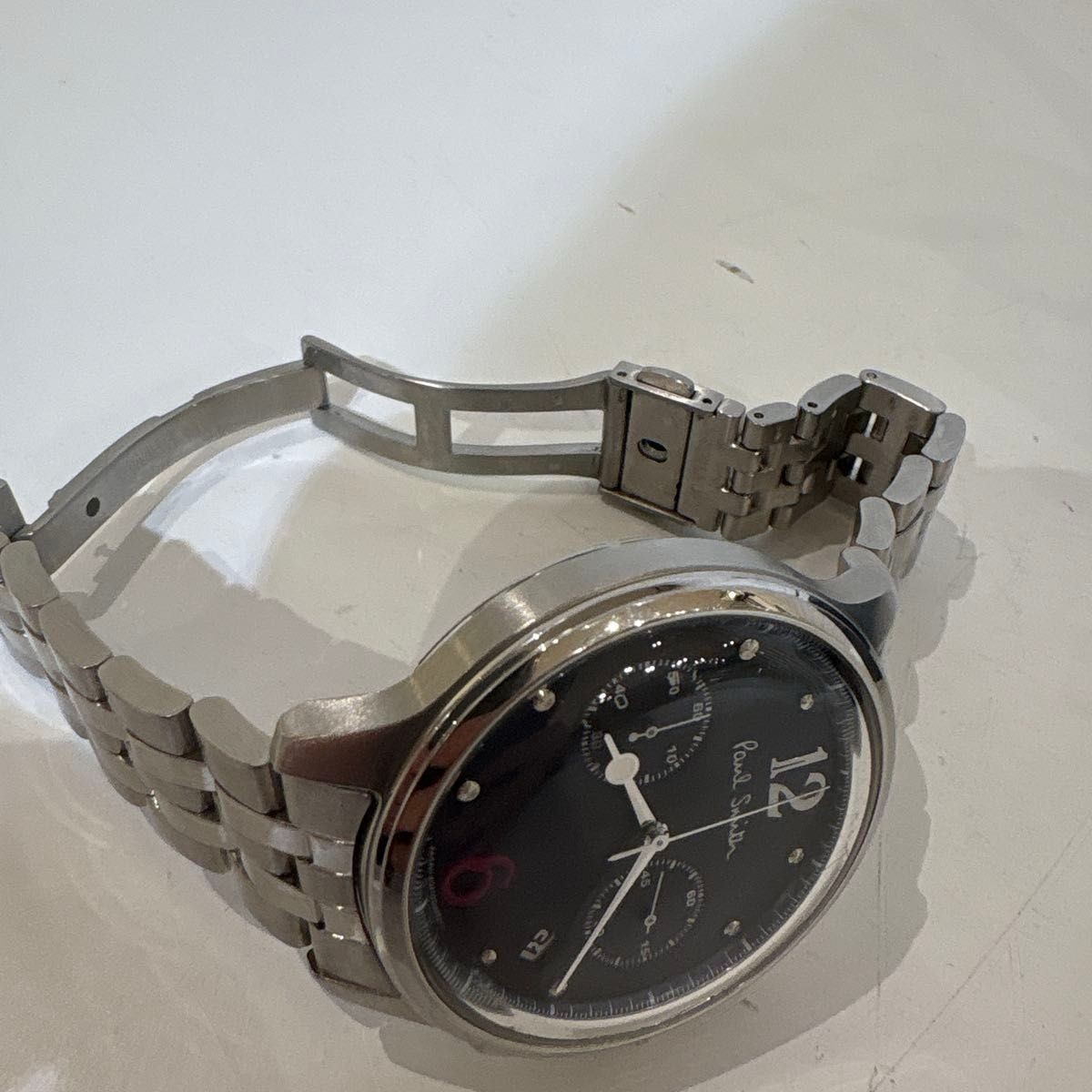 Paul Smith Chronograph Men’s Watch Black Dial Silver SS Working From Japan