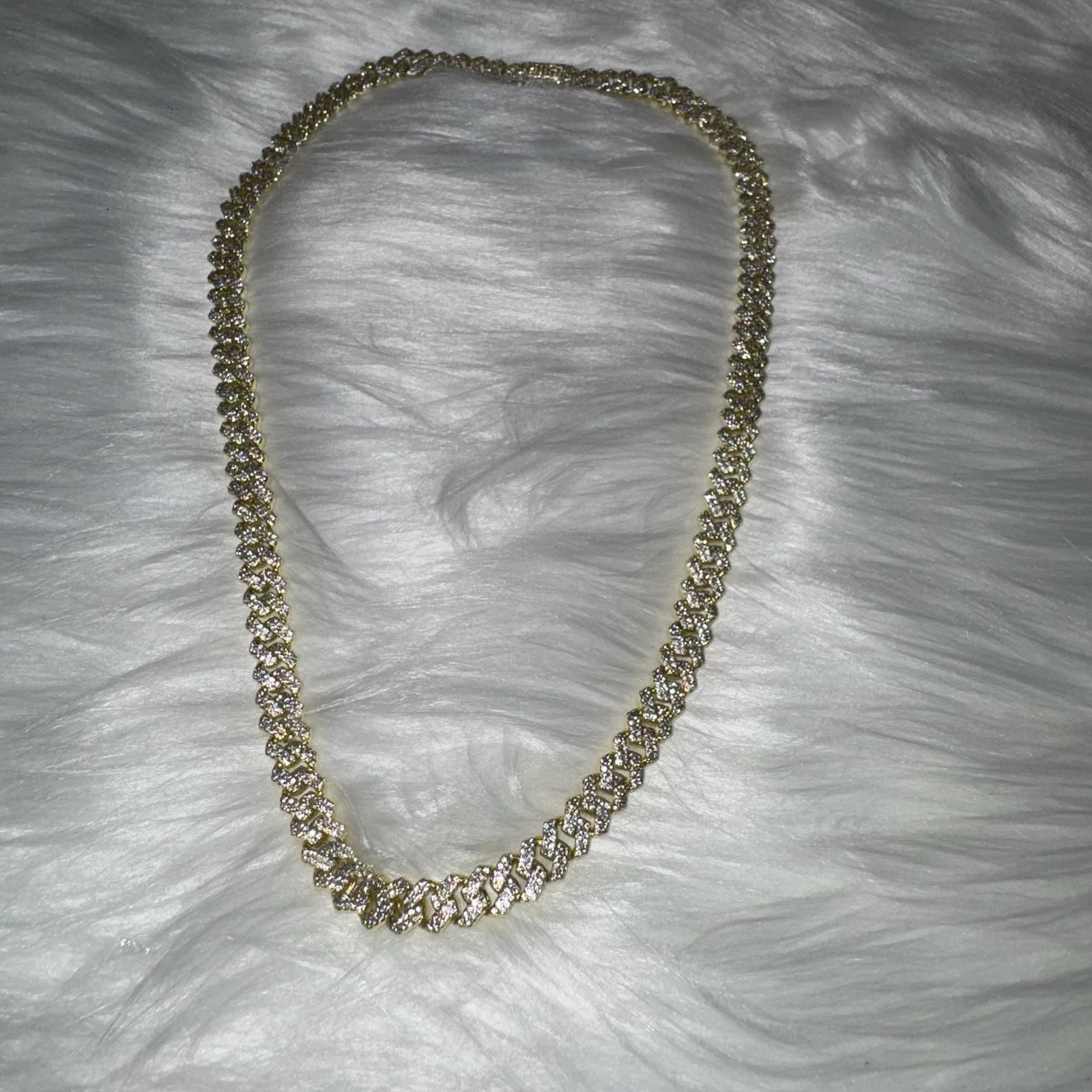Iced out Moissanite Cuban Link Chain Necklace 20inch, 8.4mm, 14K Stamped
