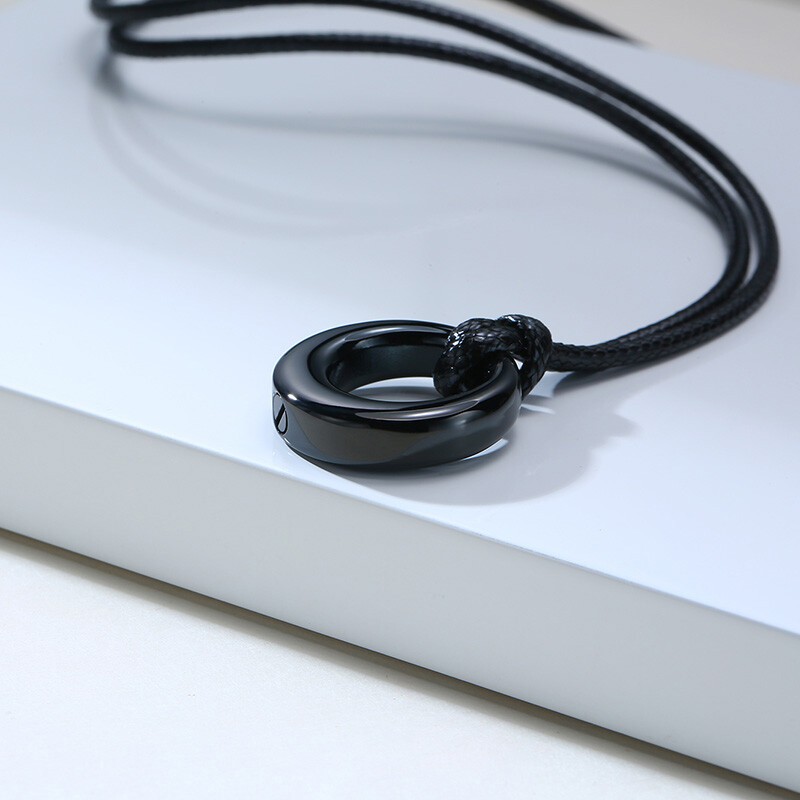 New Wax Rope Women Necklace Ash Urn Circle Charm Pendant Cremation Classic Gift