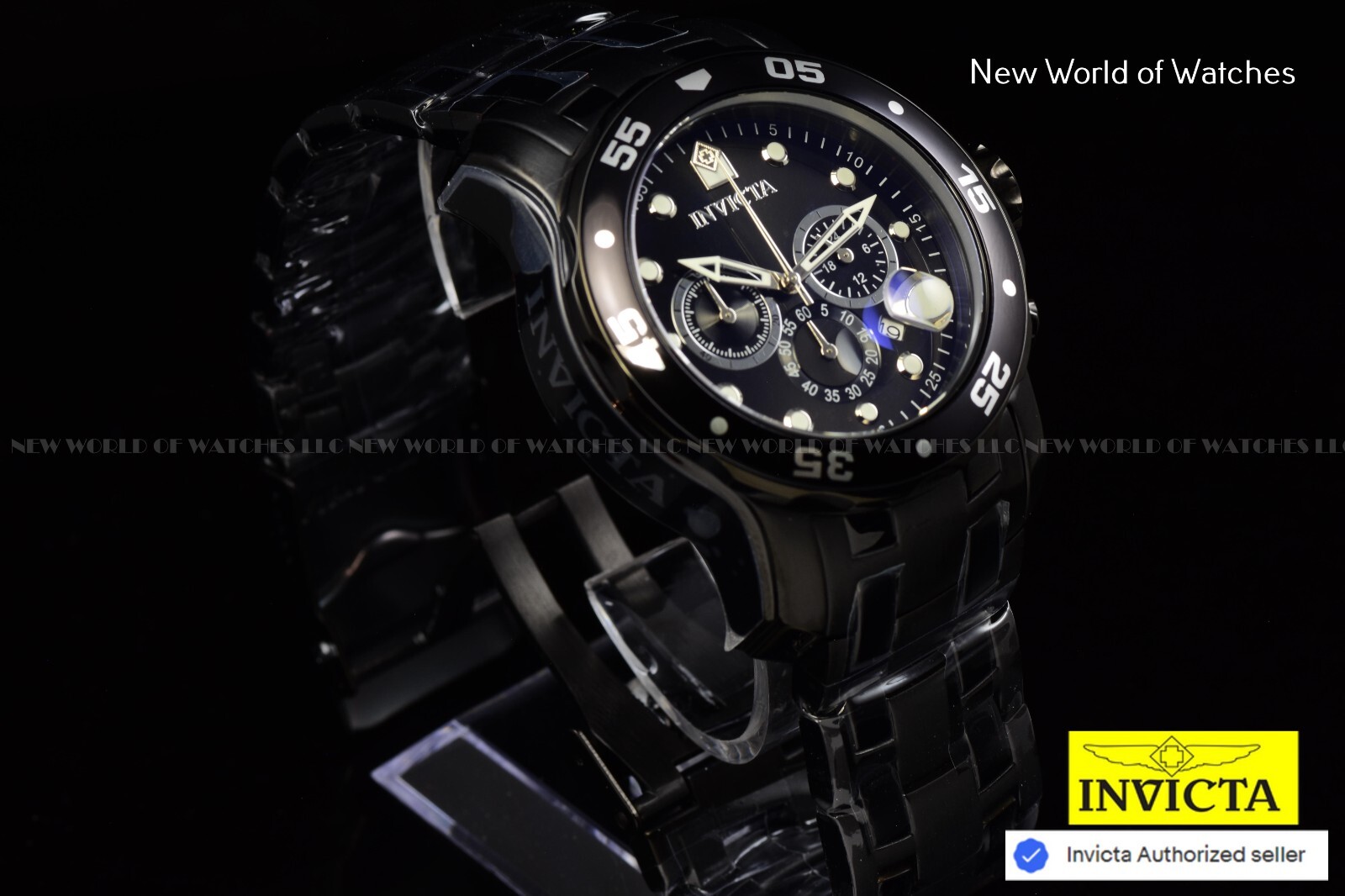 Invicta Men’s Pro Diver Scuba Chronograph Triple Black Combat Bracelet NEW Watch