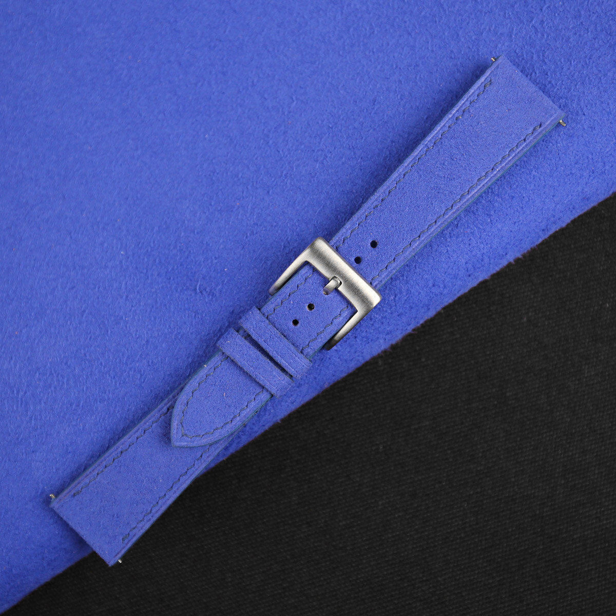 Blue Alcantara Leather Watch Strap Band 18mm 19mm 20mm 21mm 22mm 23mm