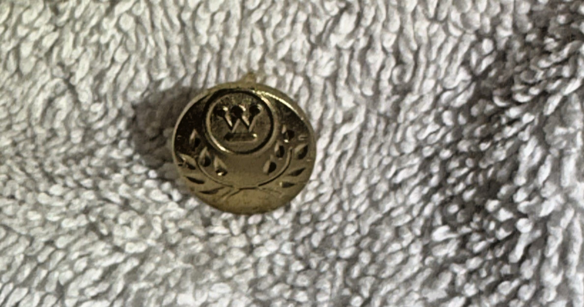 Gold-Tone Westinghouse Service Award – 10 Years – Tie Tac with Tie-Bar