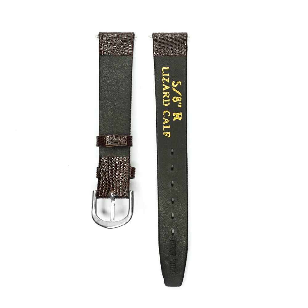 12 14 16 17 18 19 20 21mm Watch Band Strap Lizard Calf Leather Dark Brown Women
