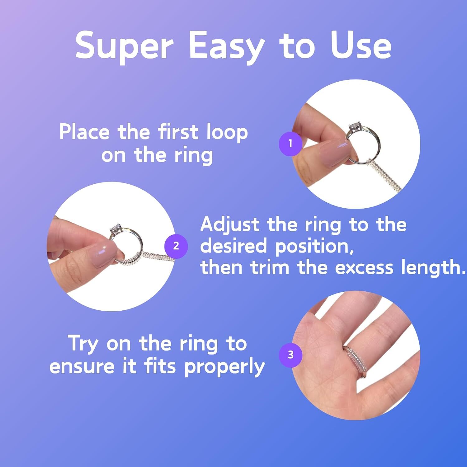 Ring Size Adjuster for Loose Rings 12 Pack | Invisible Ring Guard Insert & Spira