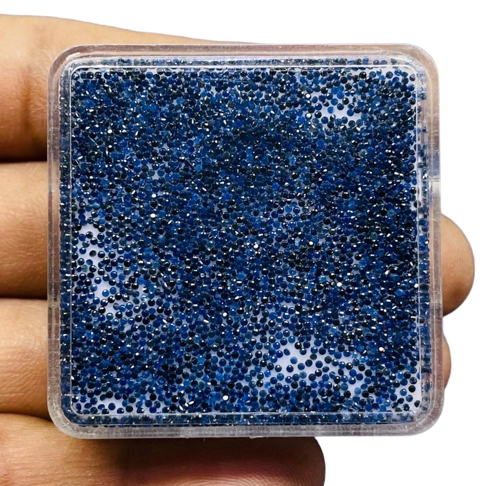 100 Pcs Natural Blue Sapphire 0.8mm Round Diamond Cut Loose Gemstones Sri Lanka