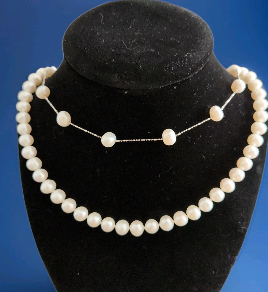 Lot 10 Assorted Genuine Pearl Necklaces – White Gray Brown – 2 With 925 Clasps