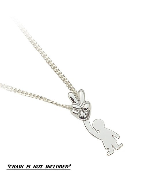 Victory Boy Pendant White Gold Plated Sterling Silver Charm – No Chain