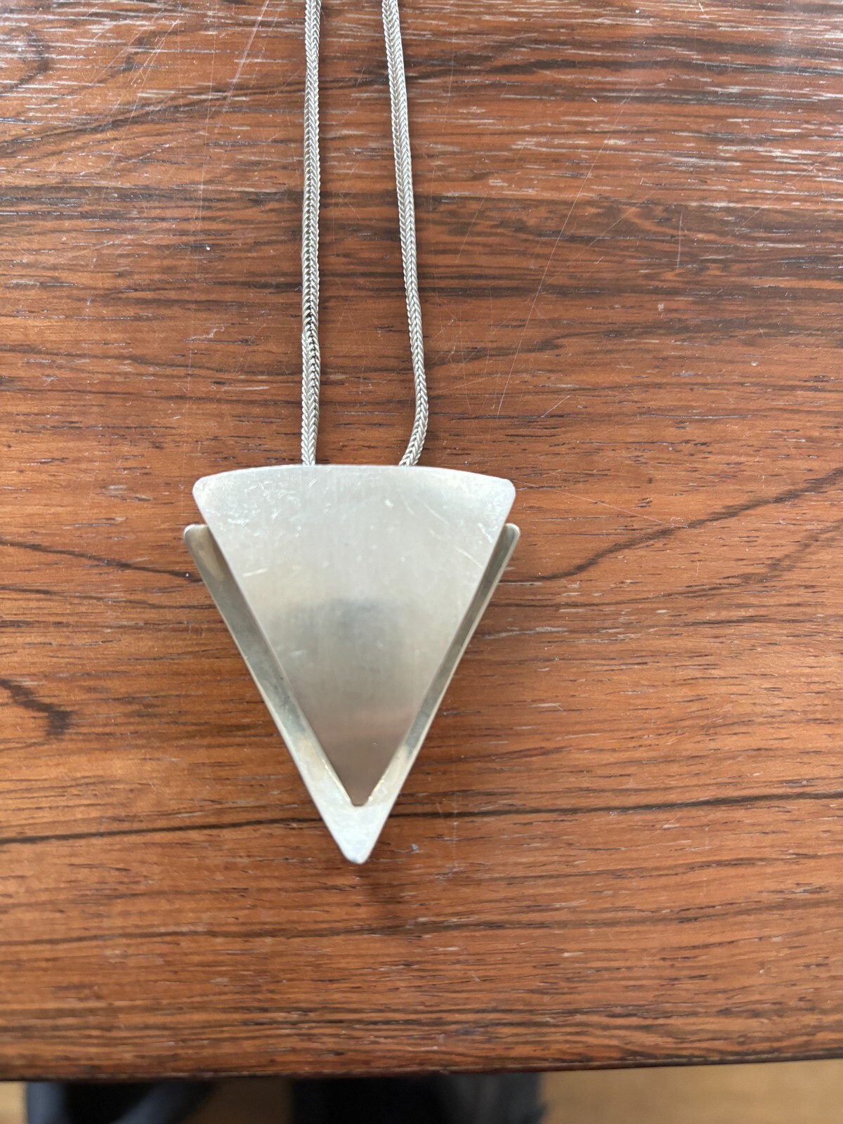 Scottish Silver Modernist Pendant Hallmarked Edinburgh 20 grams with 60cm Chain