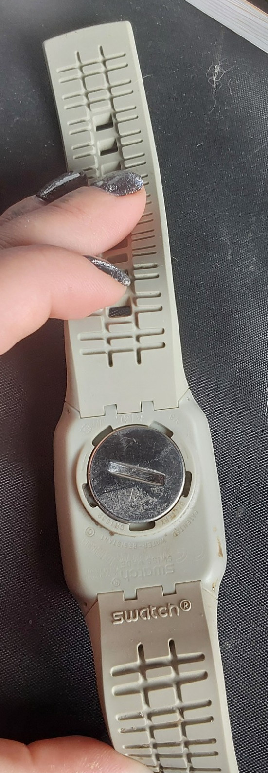 Swatch Touch Digital Watch w/Original & Papers Box-Tan/Grey Strap-UNTESTED!!!!