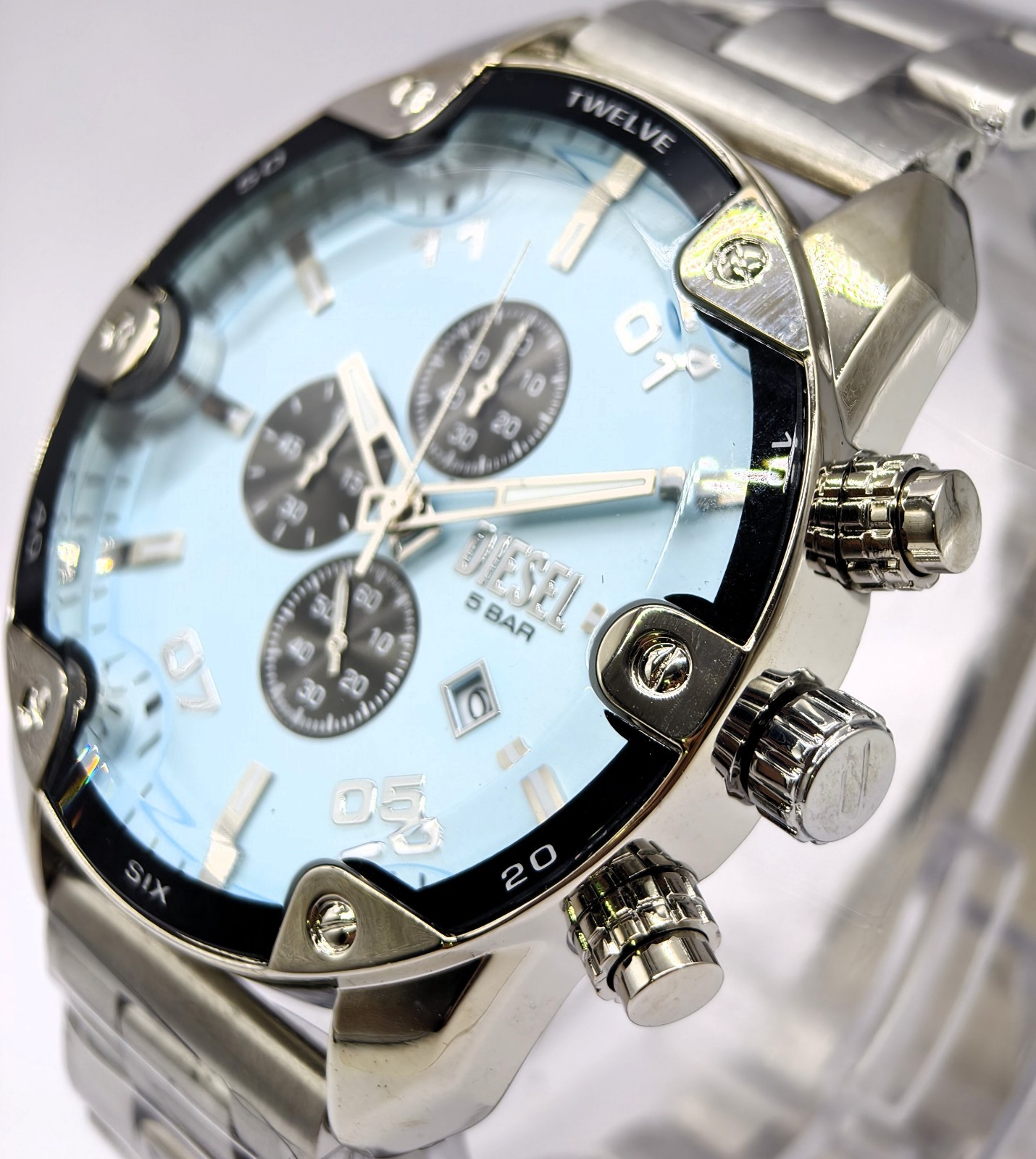 Awesome Diesel Spiker ”ONLY THE BRAVE” Chronograph Quartz Men’s Wrist Watch