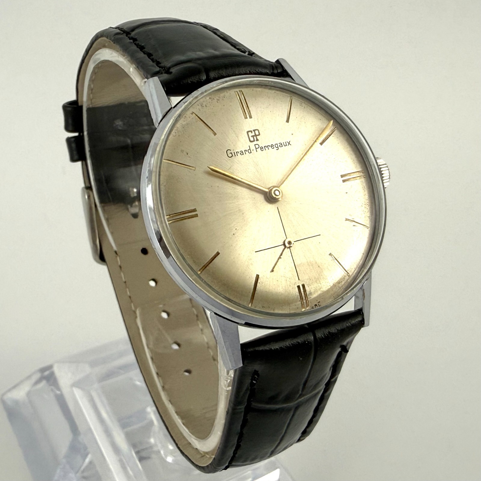 CLASSIC FINE GIRARD PERREGAUX MANUAL WIND ST STEEL DRESS WATCH ORIGINAL DIAL